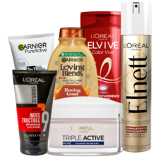 L’Oreal Paris, Garnier*, Elvive, Studio Line of Elnett